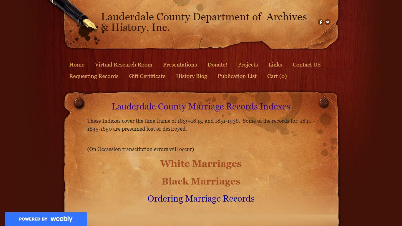 Marriage Records Index - Lauderdale County Department of Archives ...